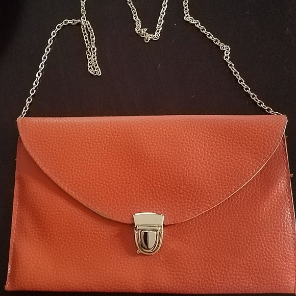 Orange And a Tan Envelope Clutch - Picture 2 of 6